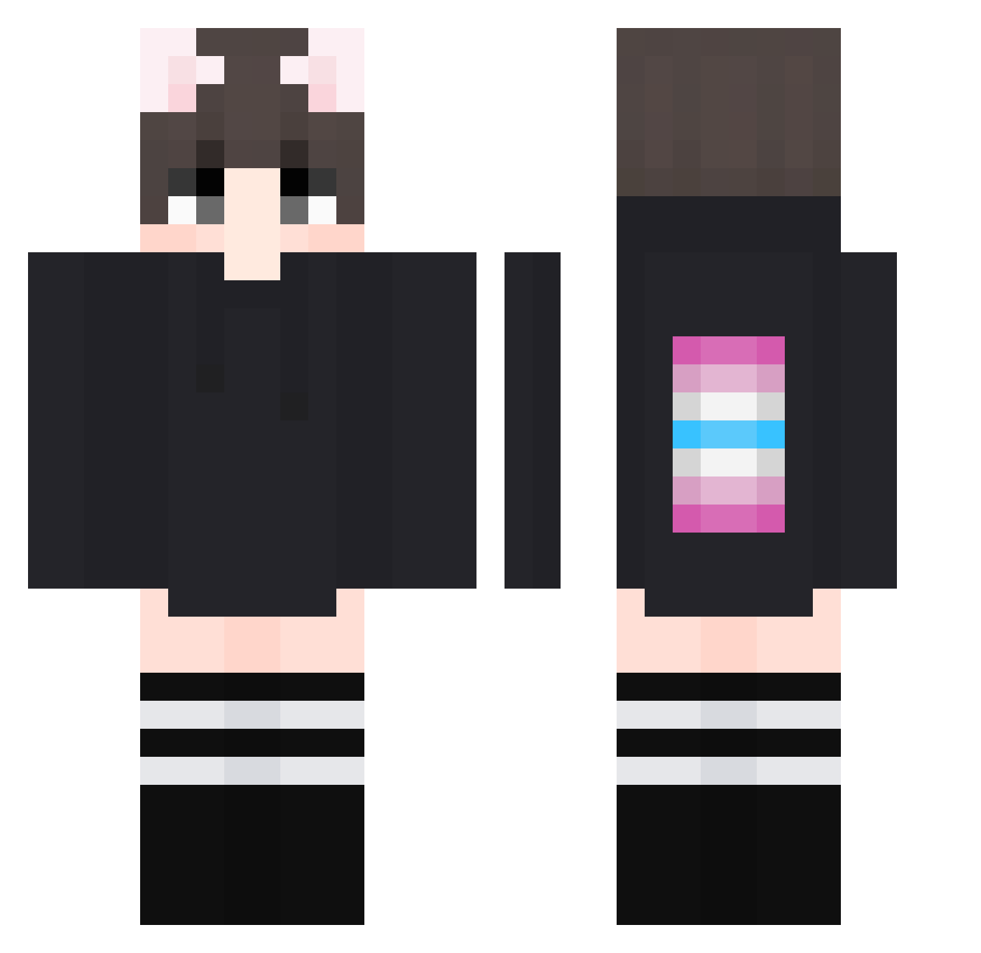 PsArsenic Minecraft skin, front and back view