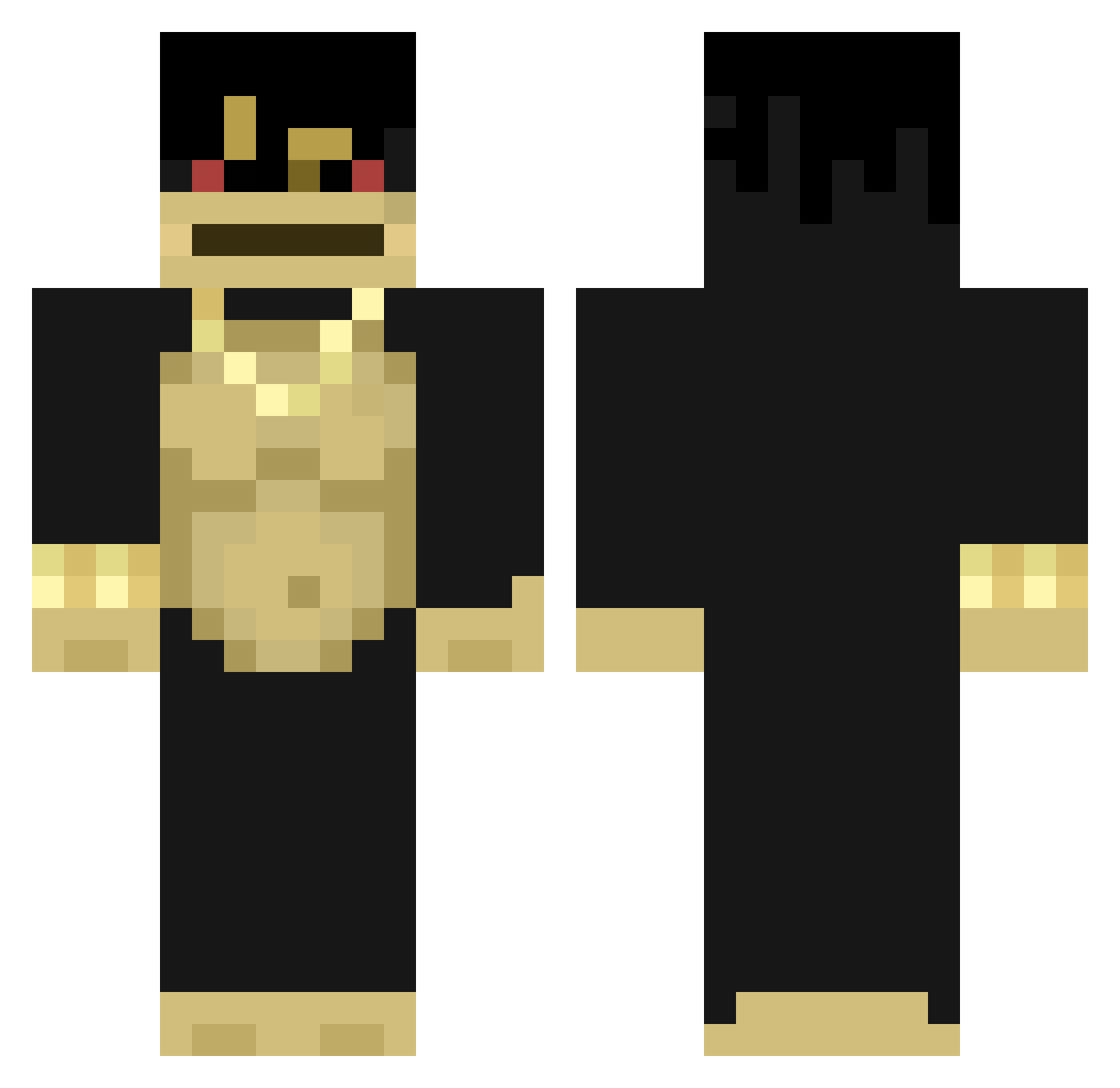 xQrit Minecraft skin, front and back view