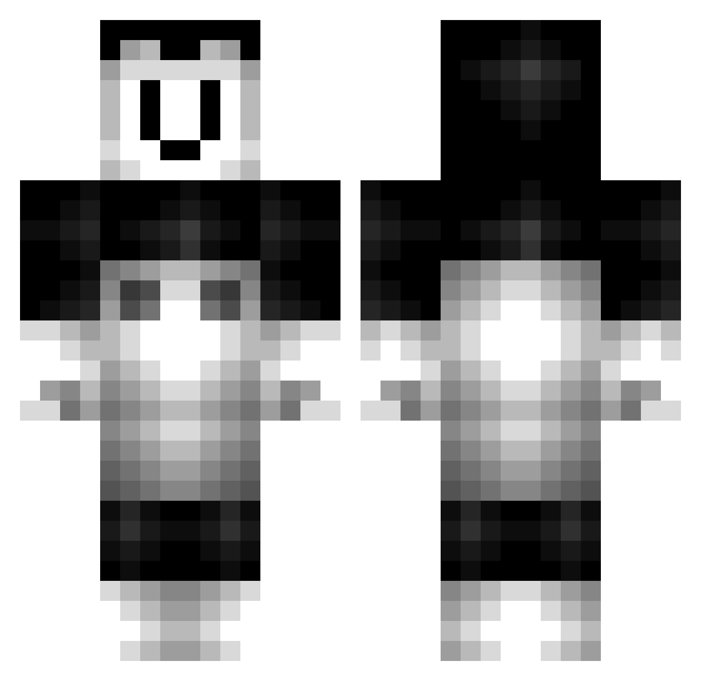 Unspecialized Minecraft skin, front and back view