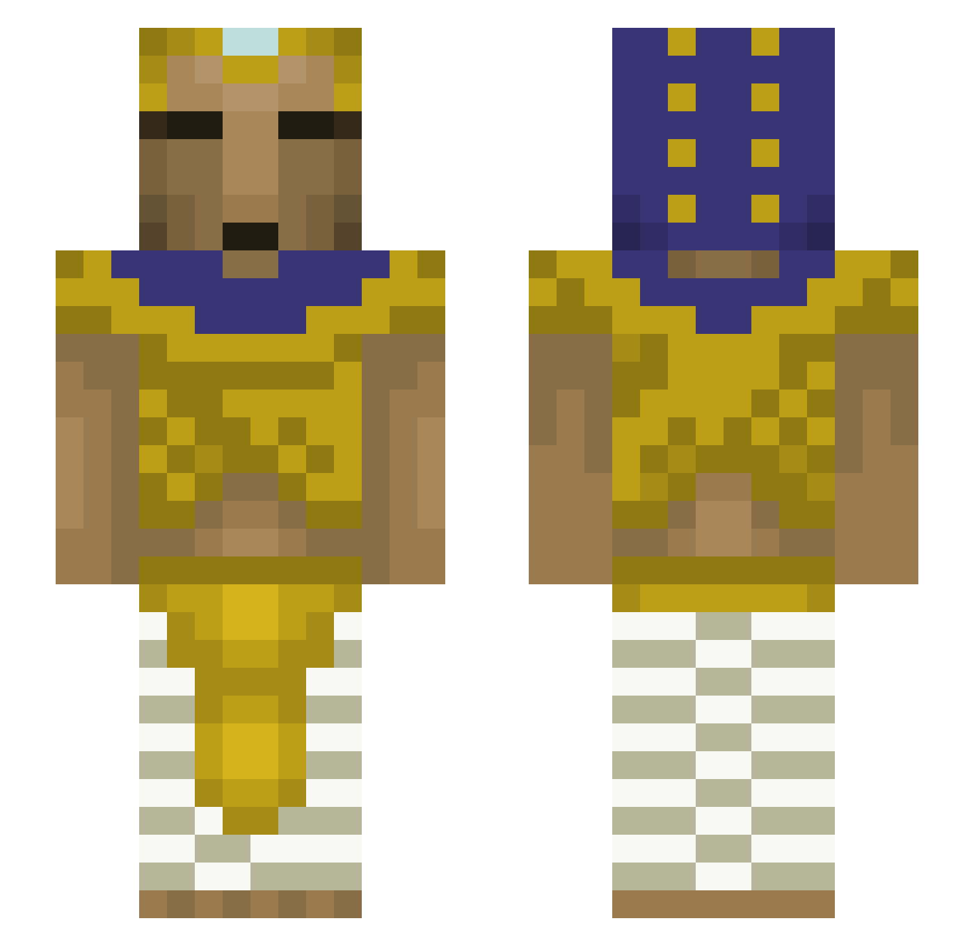 DragoJinn Minecraft skin, front and back view