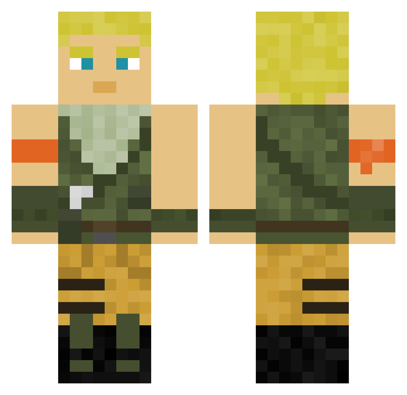 TOHbigDIEP99 Minecraft skin, front and back view