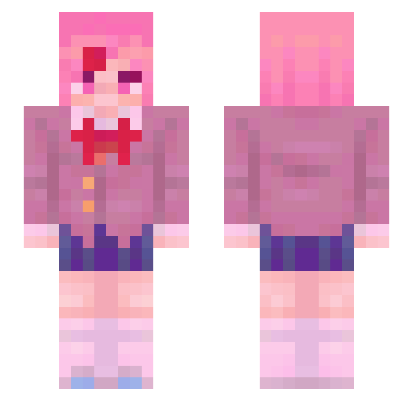 mistyc68br Minecraft skin, front and back view