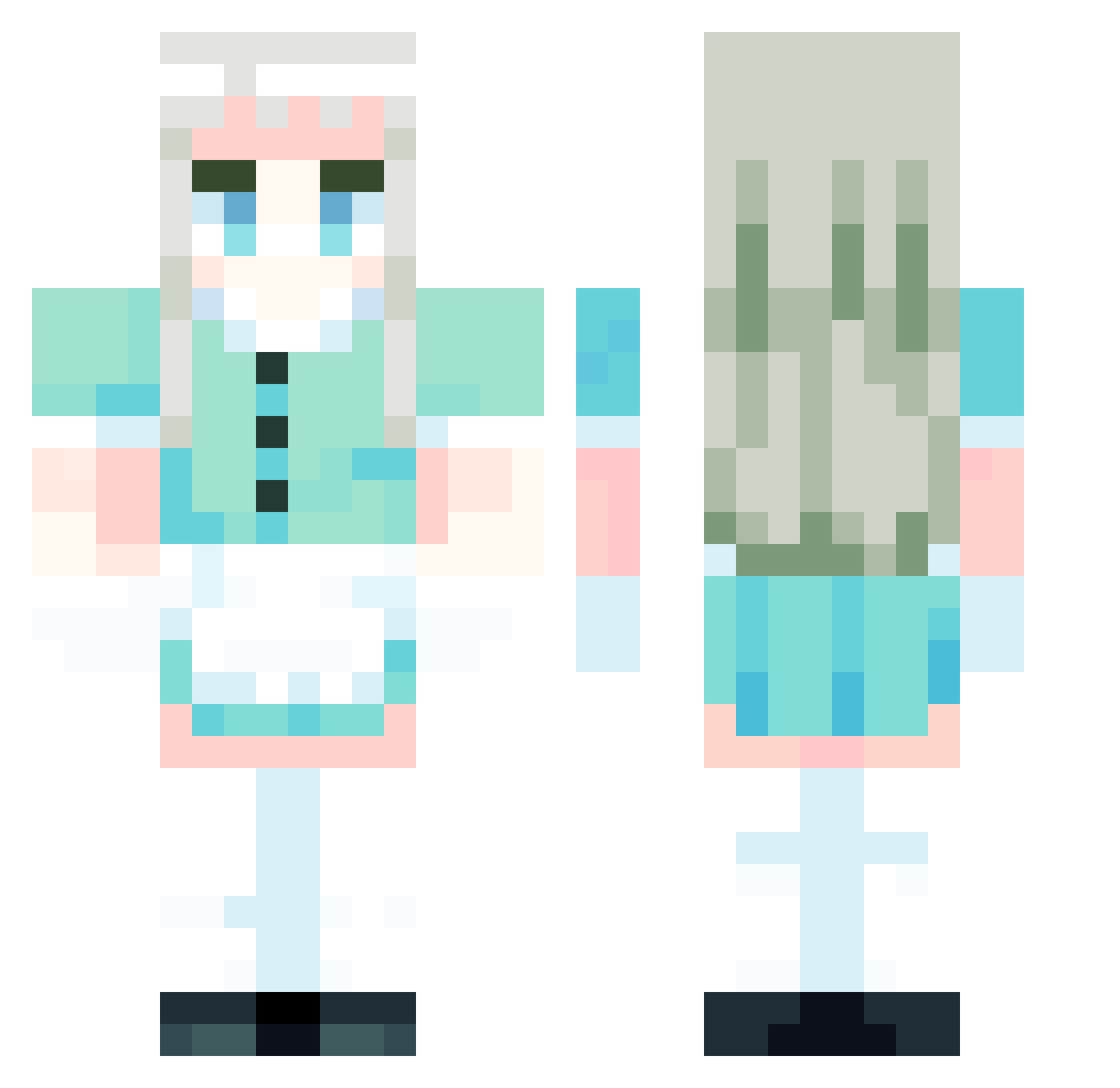 TinMachineHerald Minecraft skin, front and back view