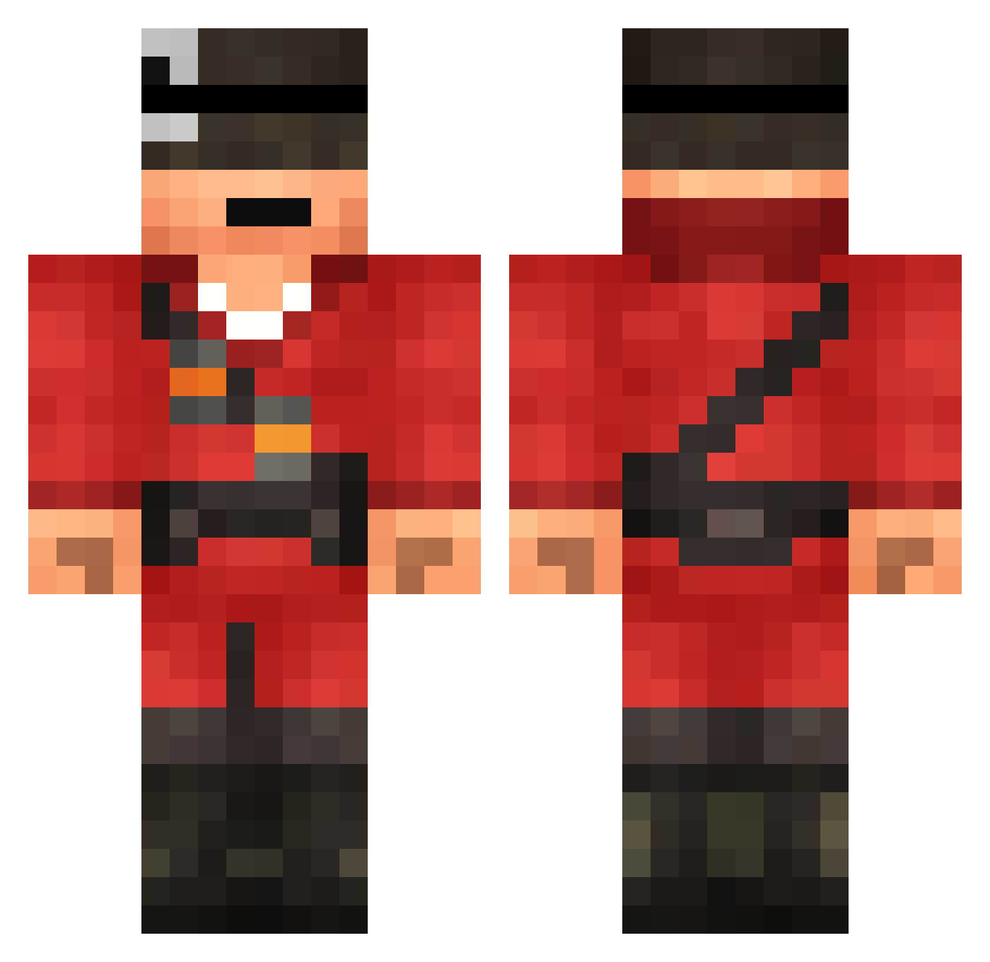 ToasterGuy04 Minecraft skin, front and back view
