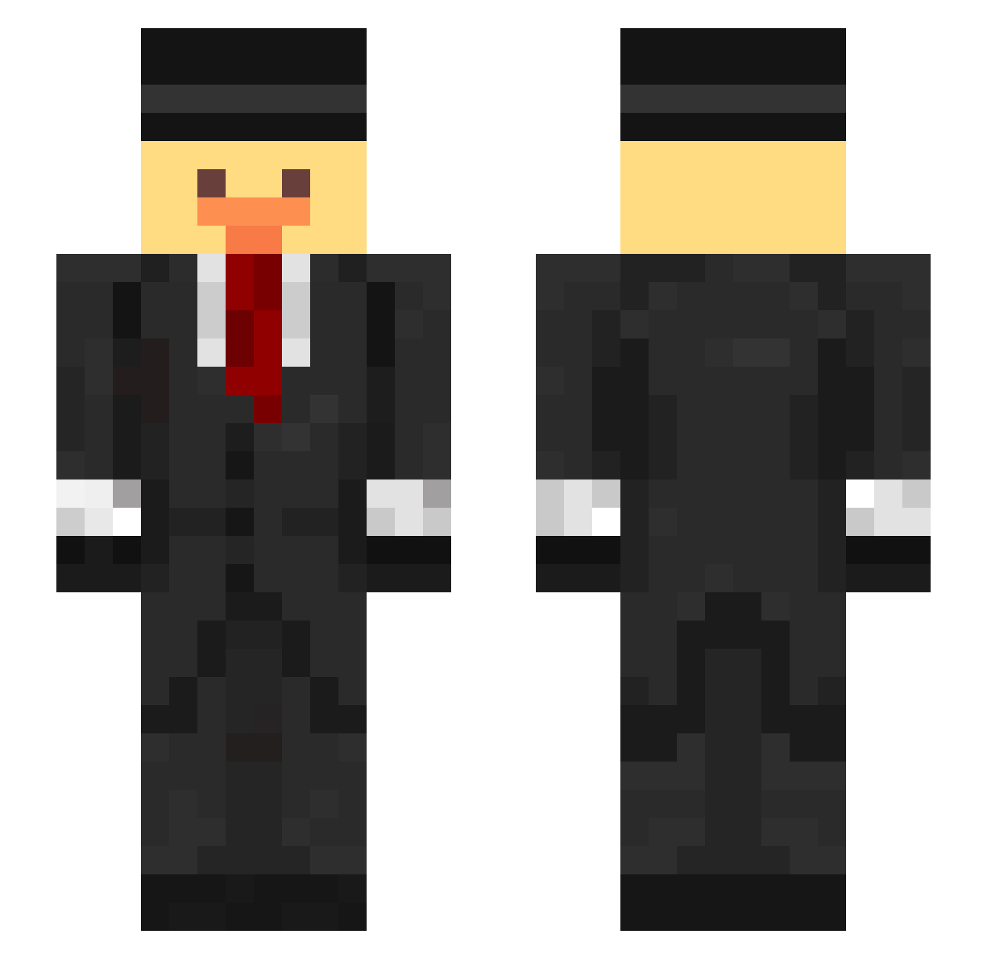 NUTWEN Minecraft skin, front and back view