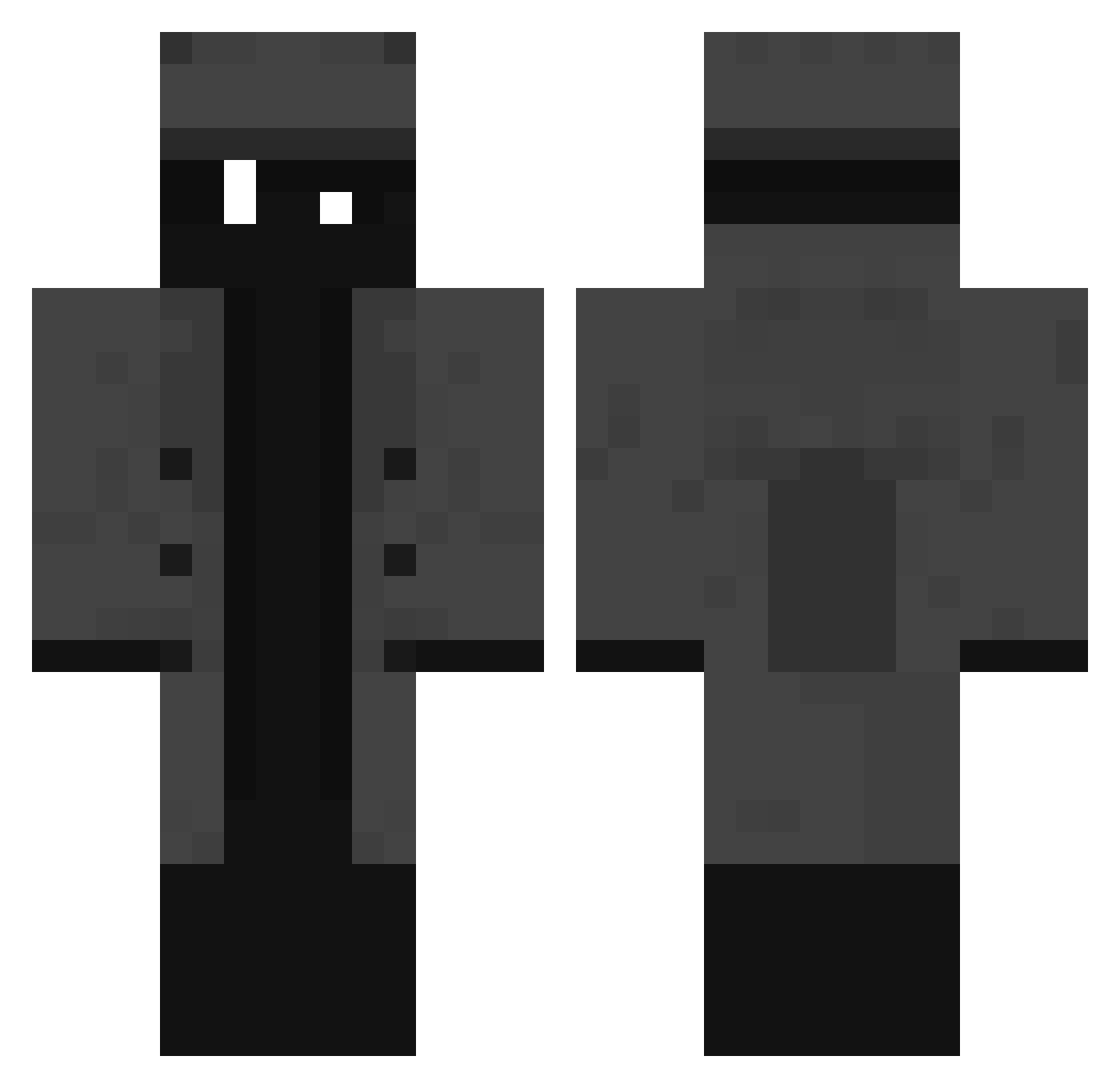 Numur Minecraft skin, front and back view