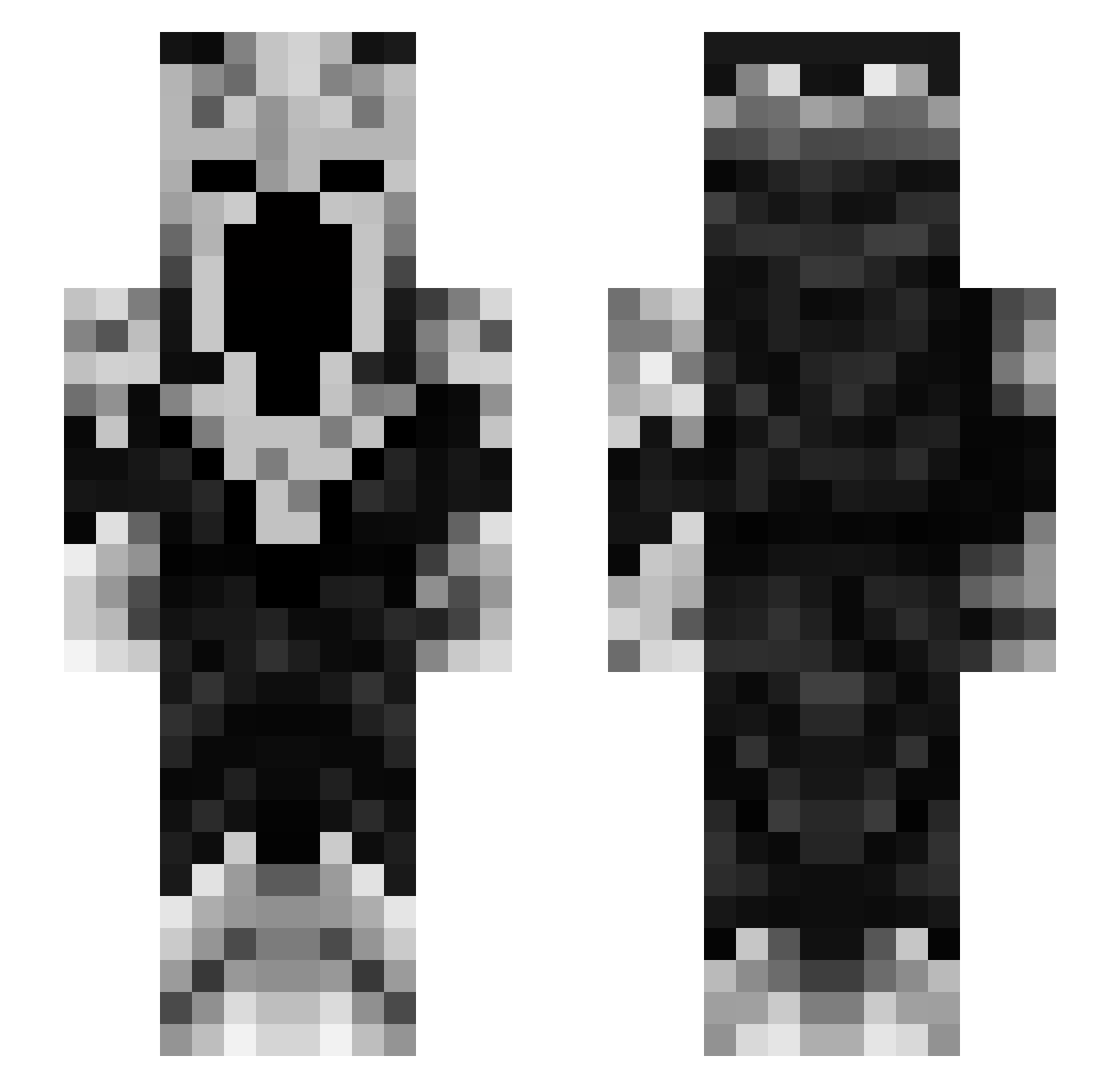 AdCantPlay Minecraft skin, front and back view