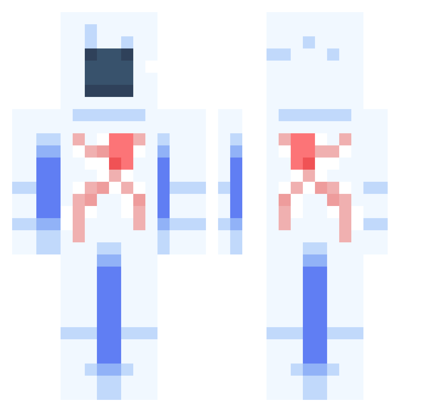 Yummster21 Minecraft skin, front and back view