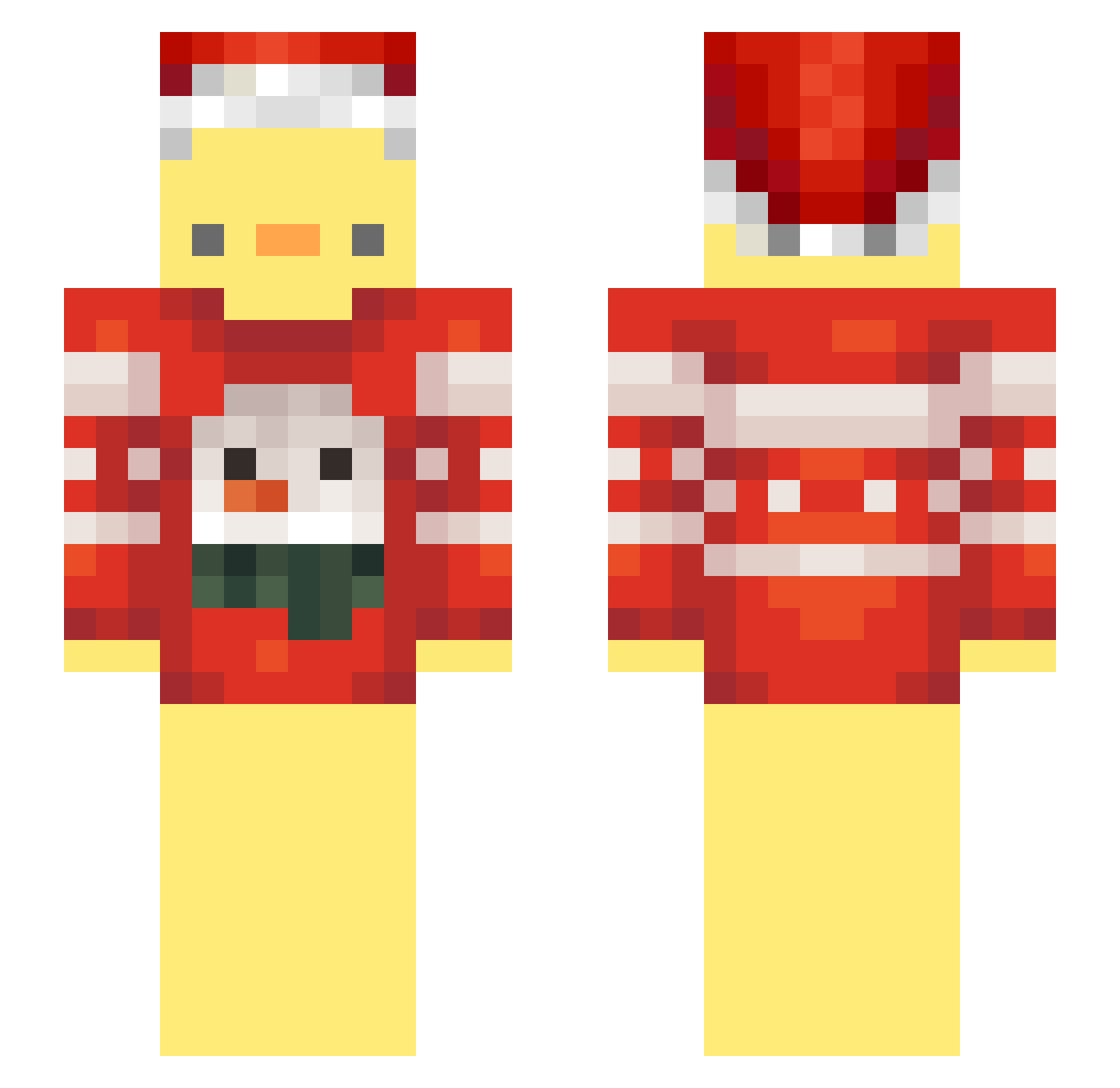 Vauble Minecraft skin, front and back view