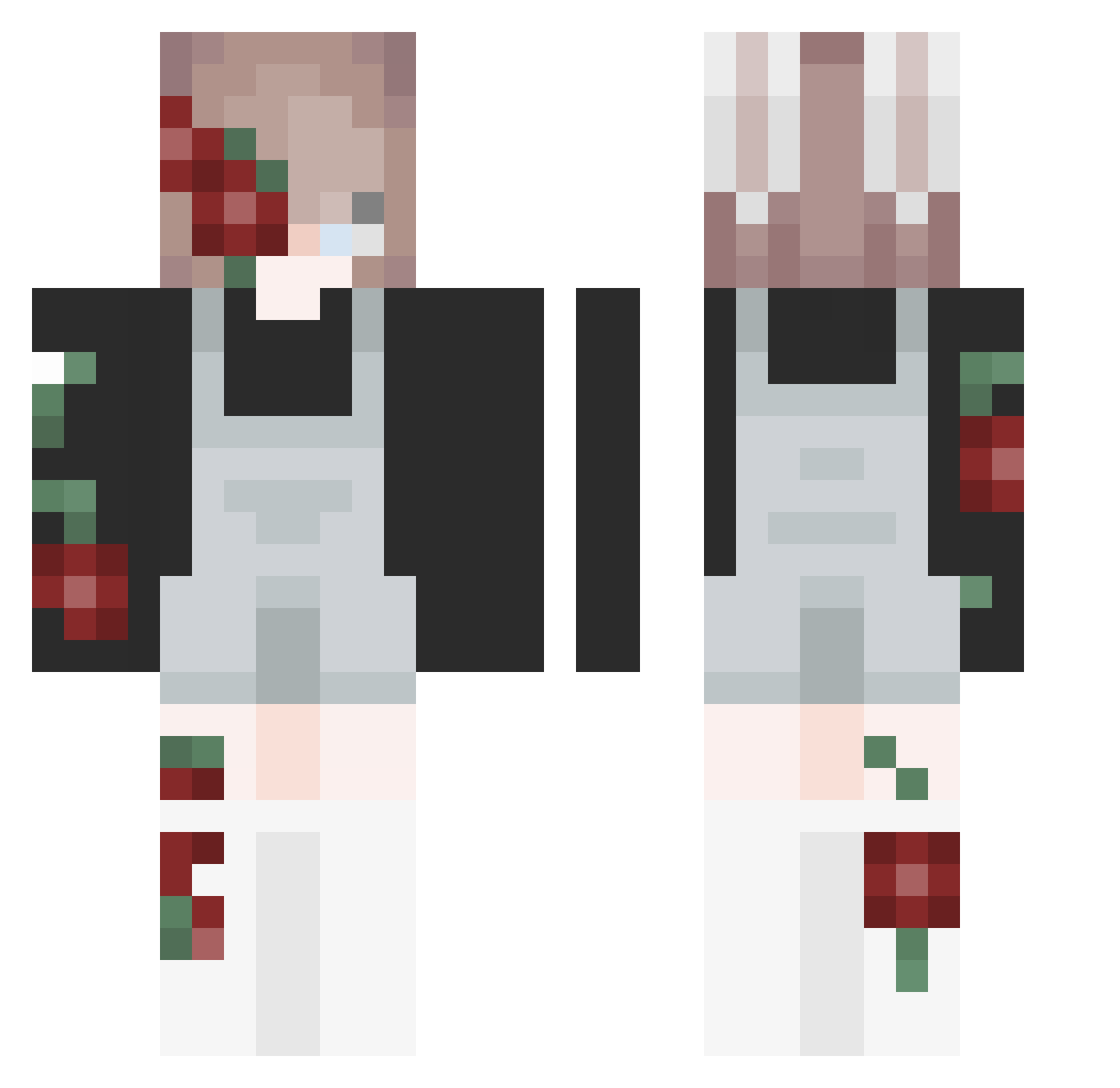 fouri Minecraft skin, front and back view