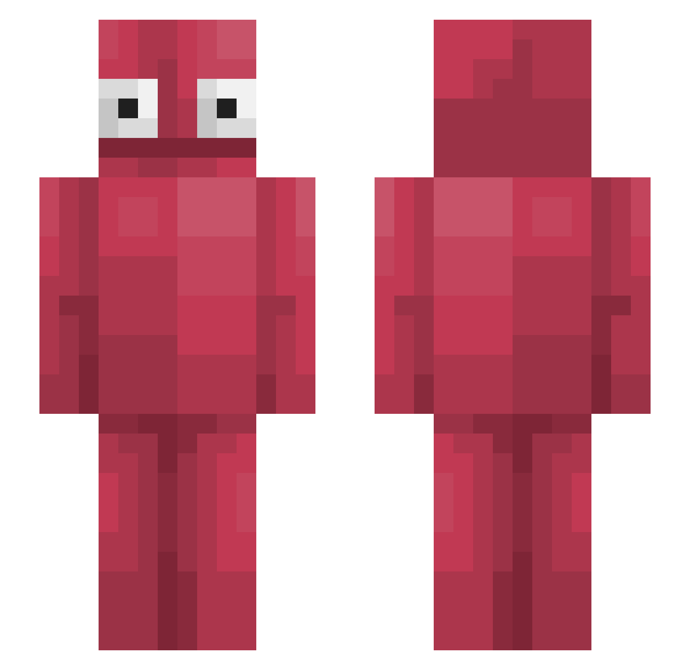 lcrocel Minecraft skin, front and back view