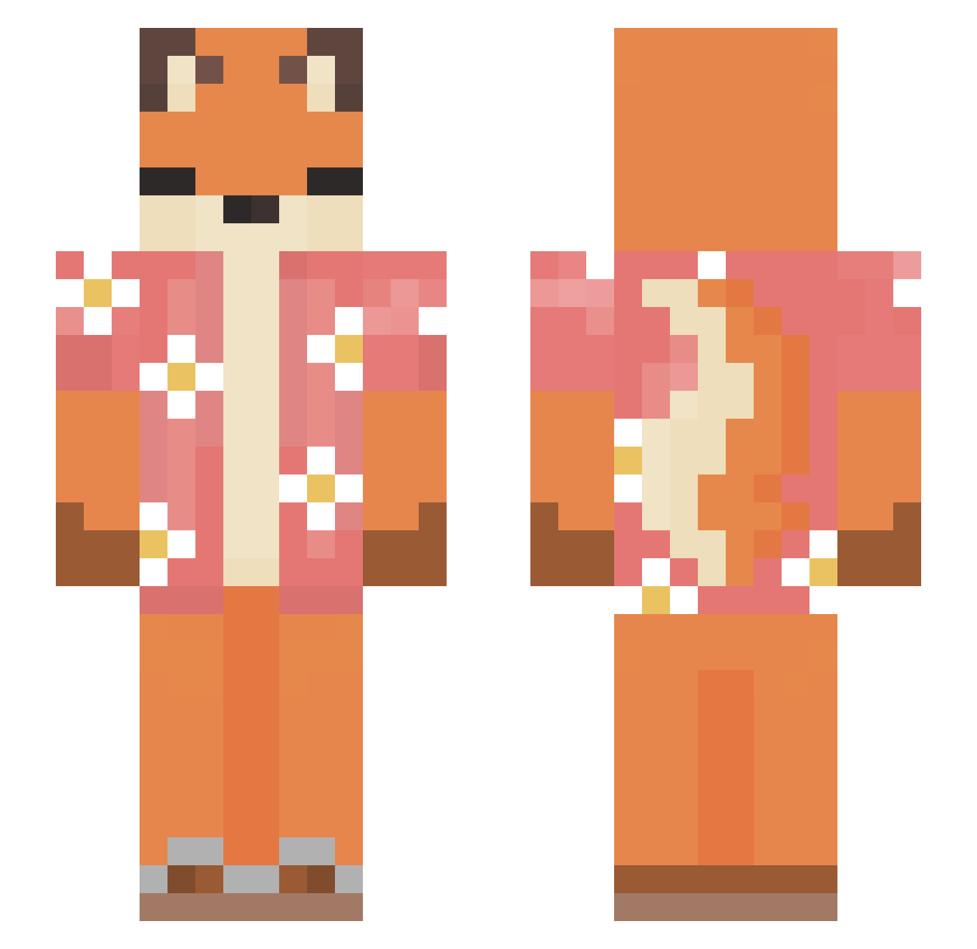 autorazo Minecraft skin, front and back view