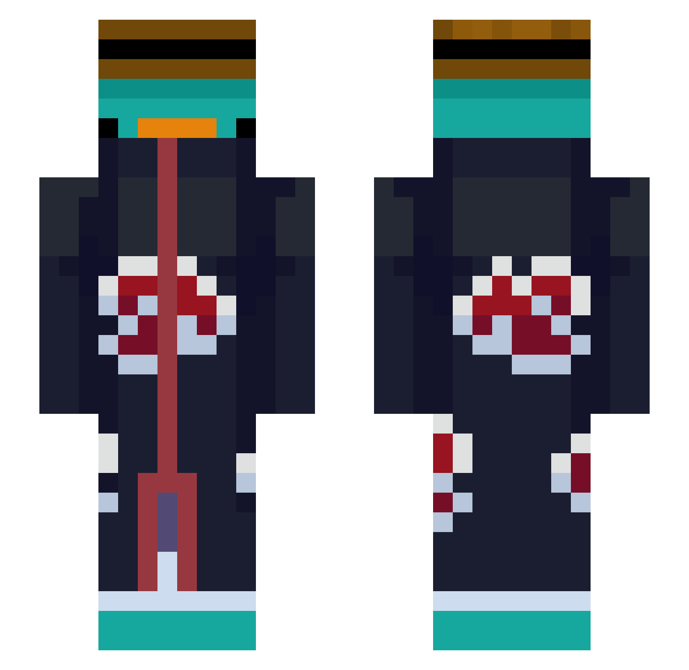 AniEzy Minecraft skin, front and back view
