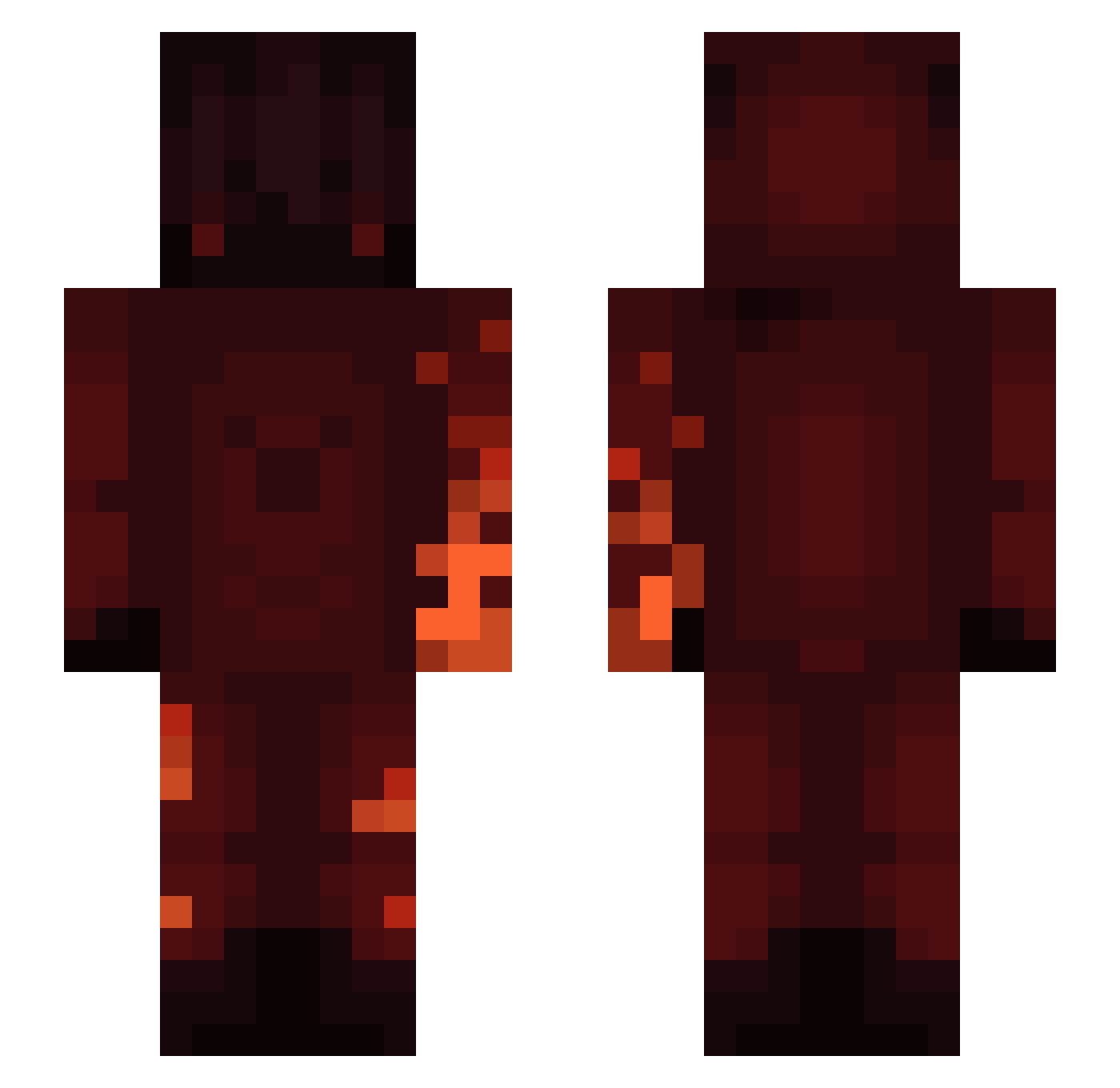 DEmonGG1 Minecraft skin, front and back view