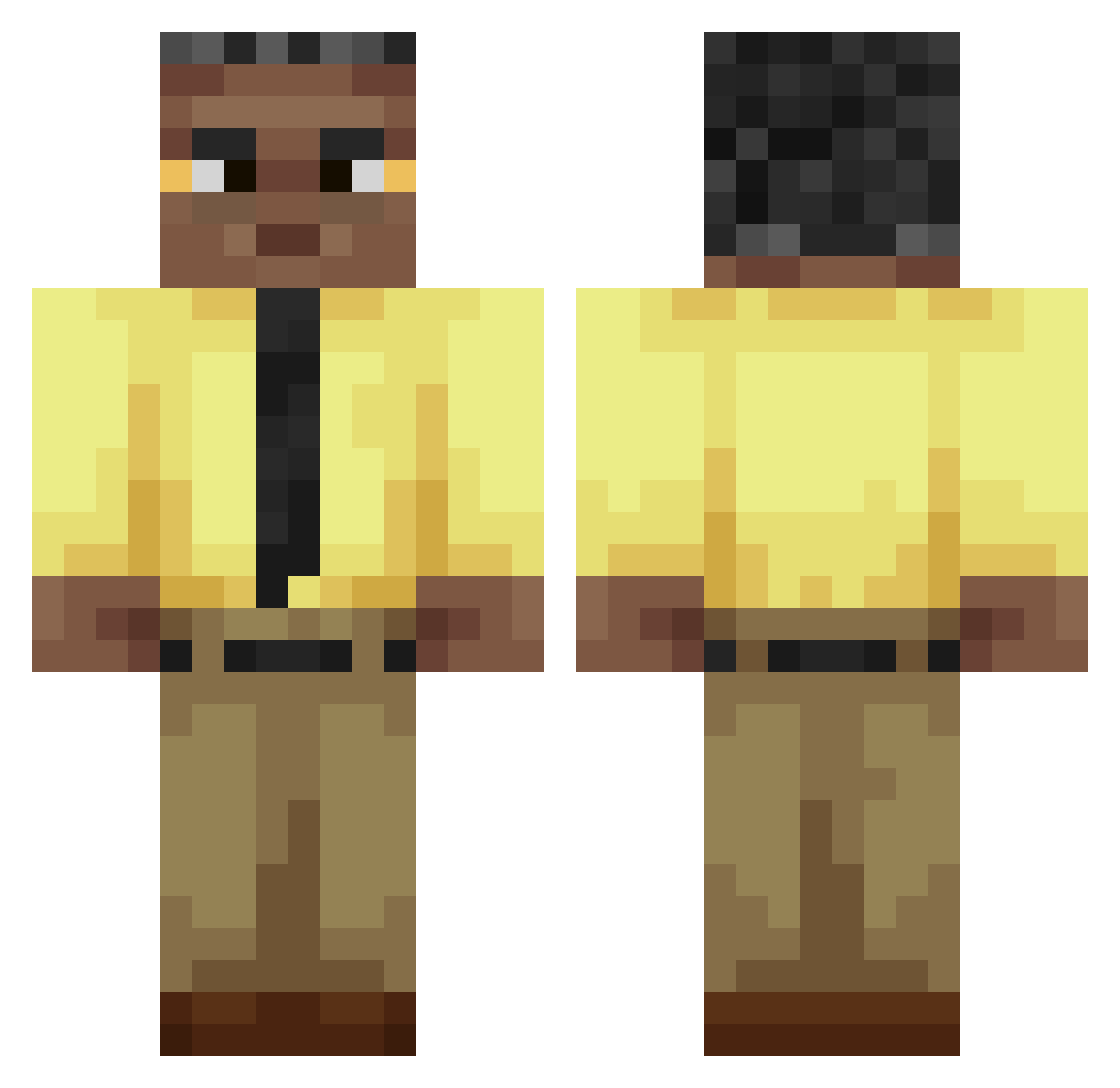 wzxkyz Minecraft skin, front and back view