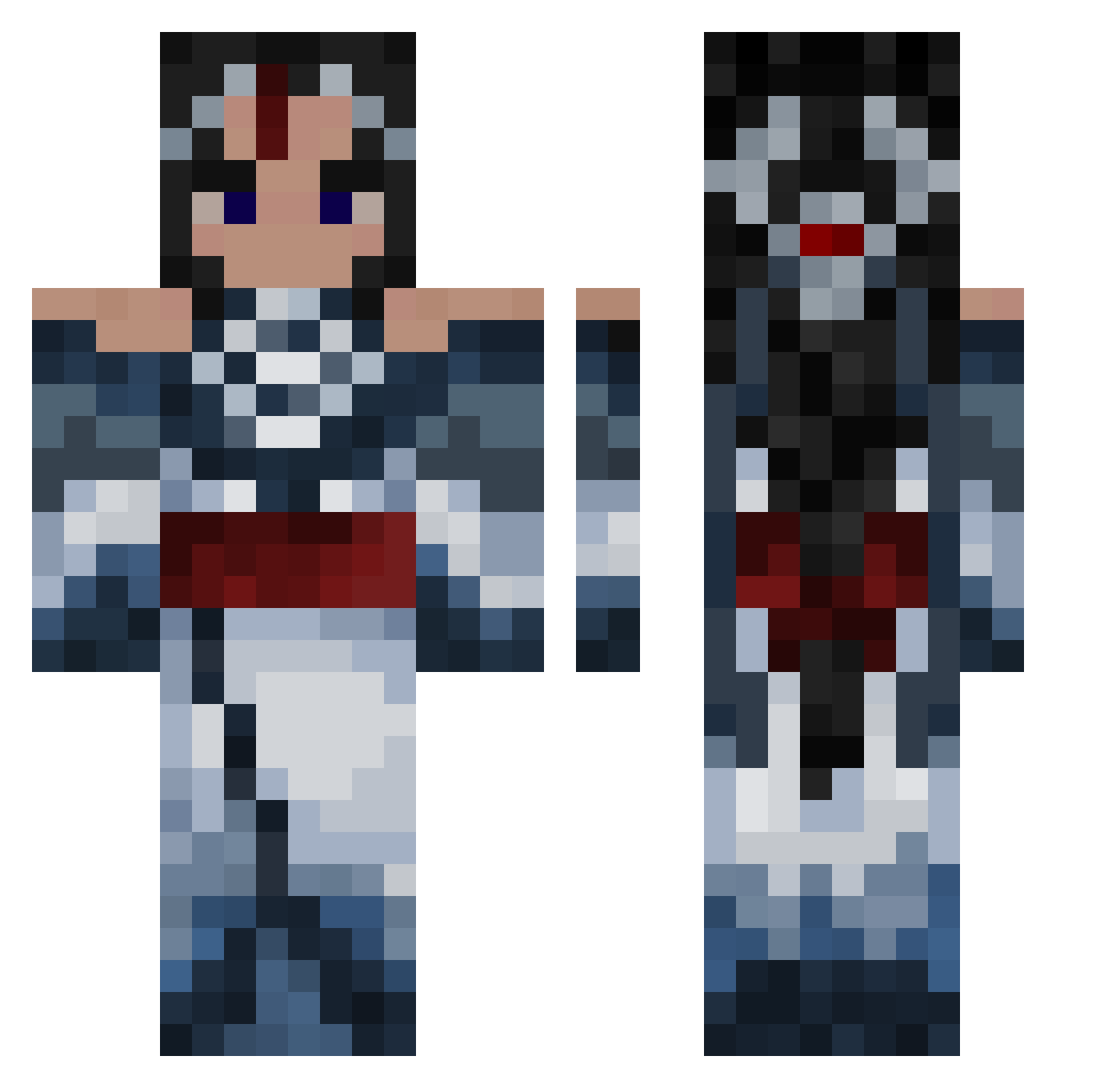 TsukiCL Minecraft skin, front and back view
