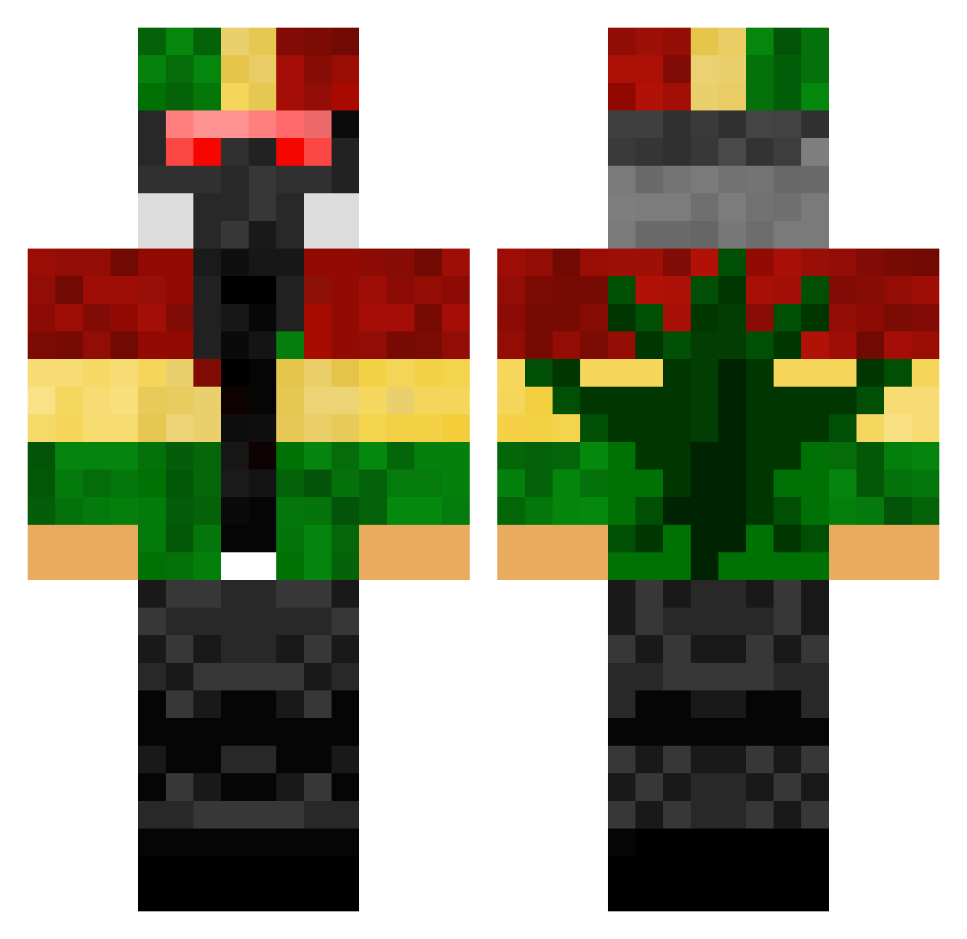 MONALISA_DAVINKI Minecraft skin, front and back view