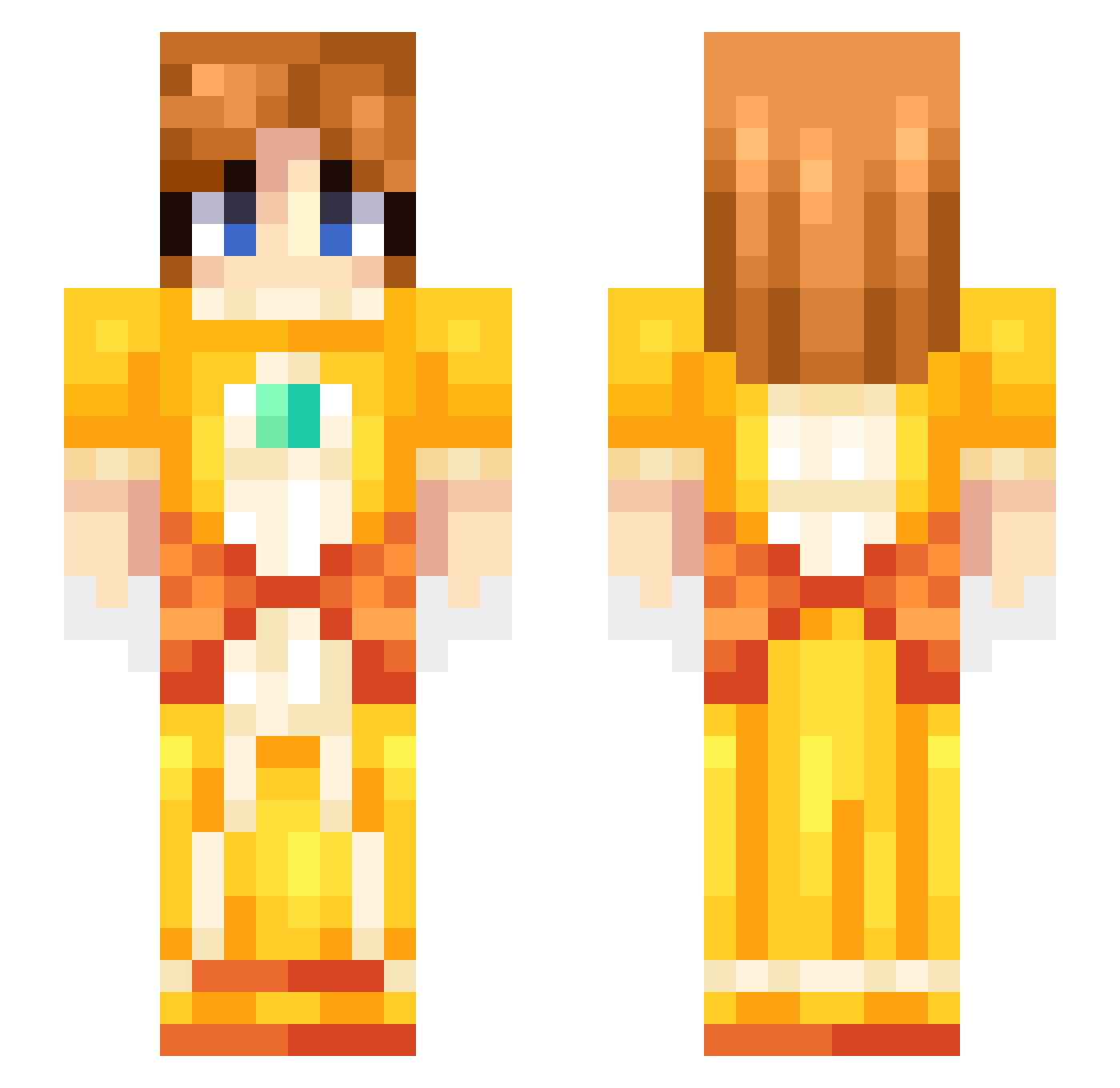 daisy Minecraft skin, front and back view