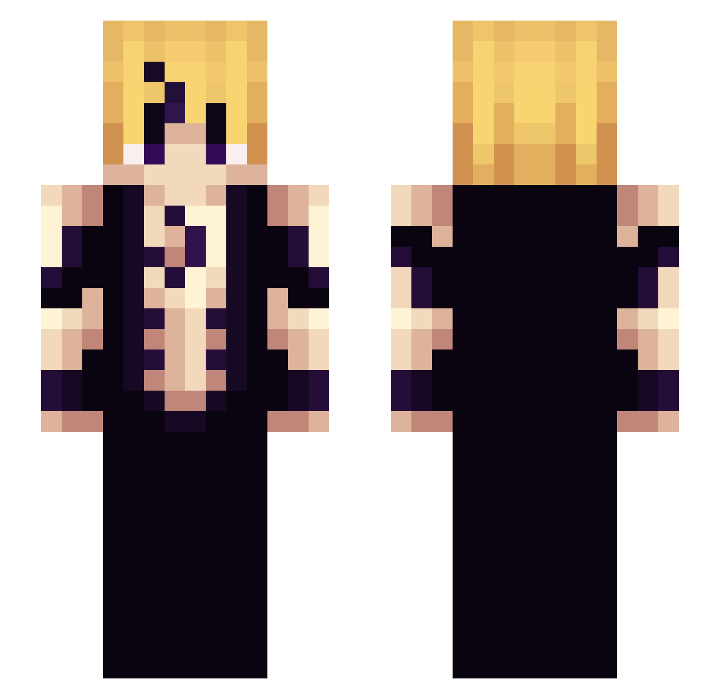 Zaynell Minecraft skin, front and back view