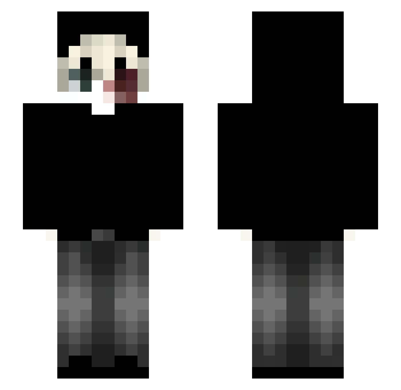 Unkown_player20 Minecraft skin, front and back view