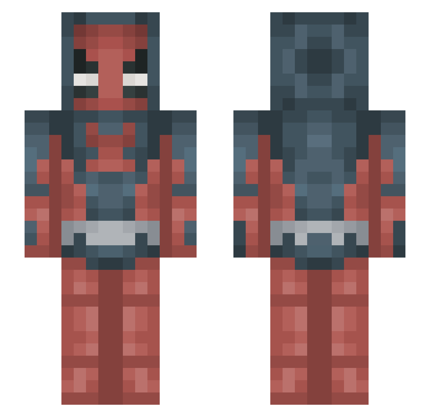 Predilect Minecraft skin, front and back view
