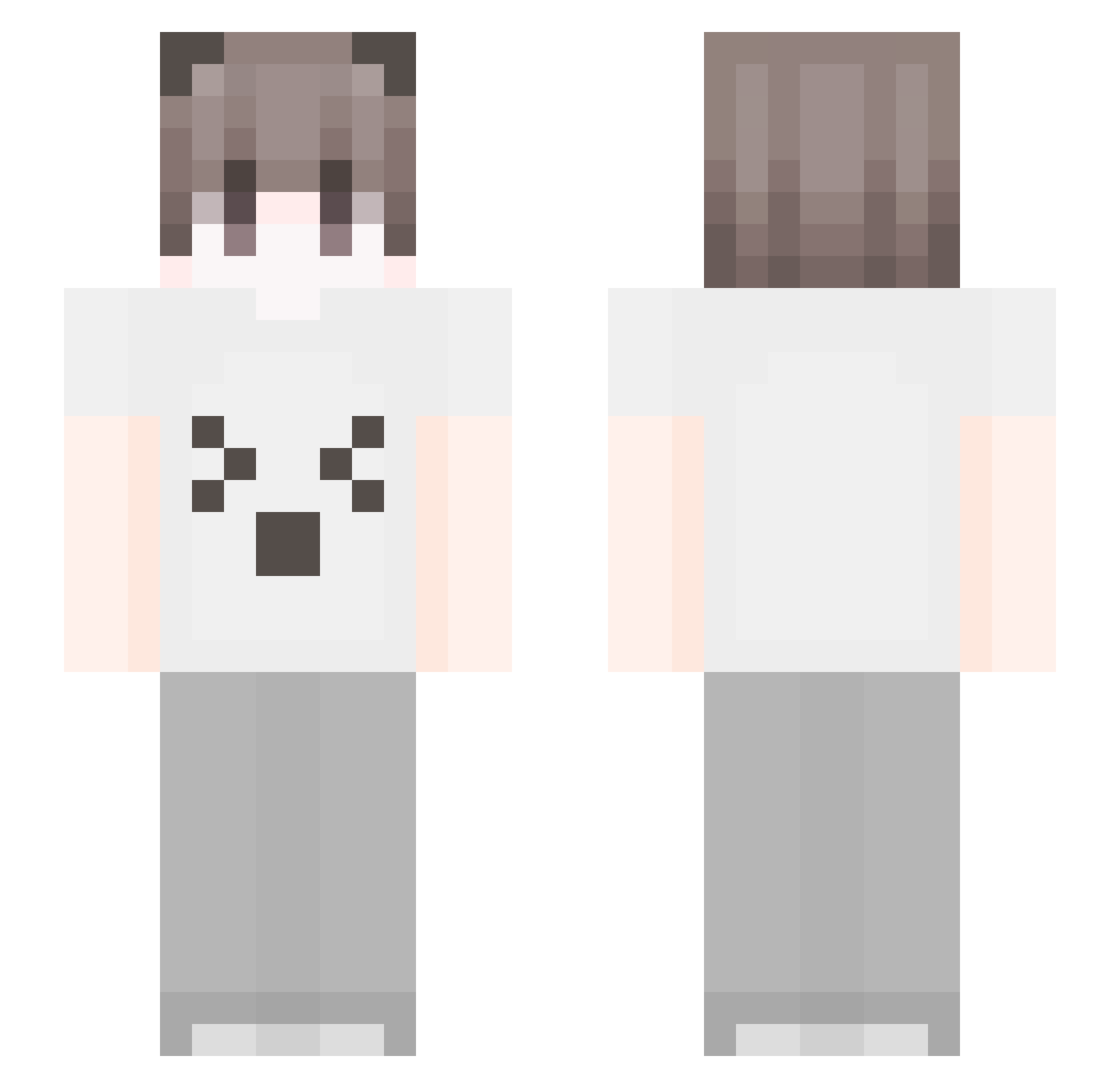 zphn Minecraft skin, front and back view