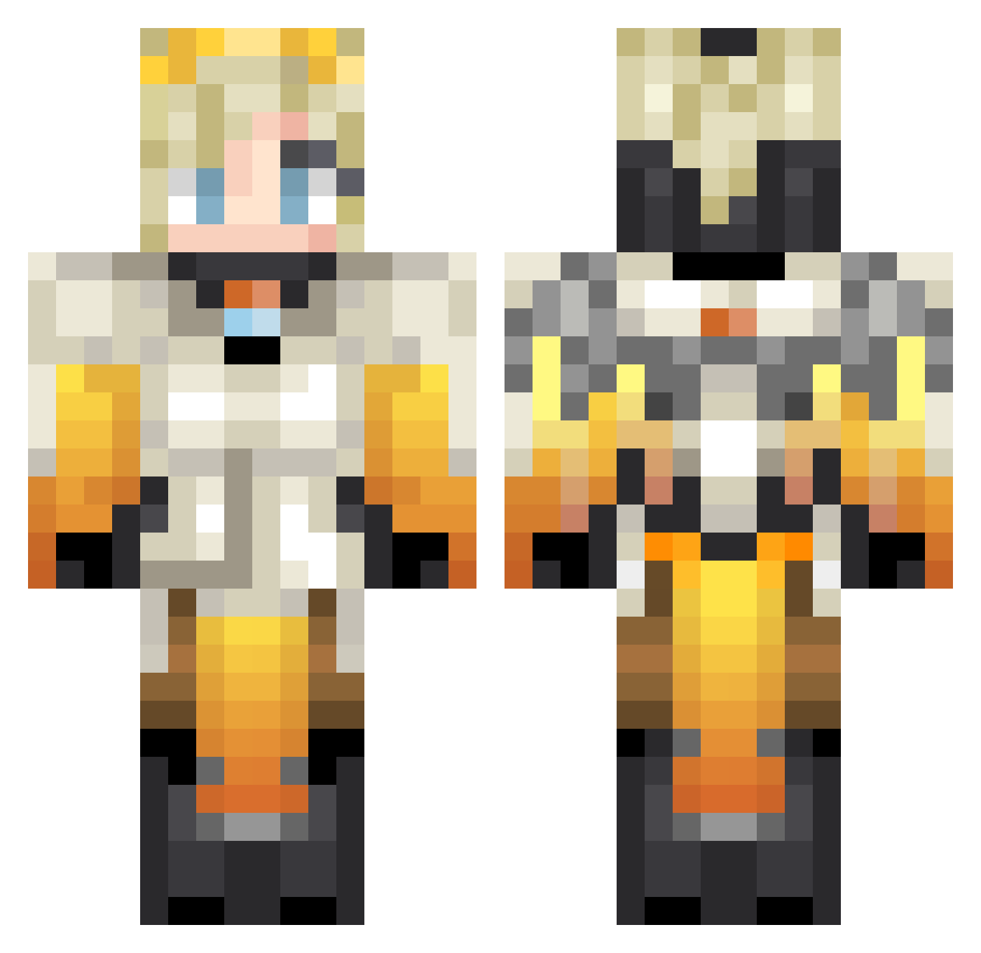 NoMercyVI Minecraft skin, front and back view