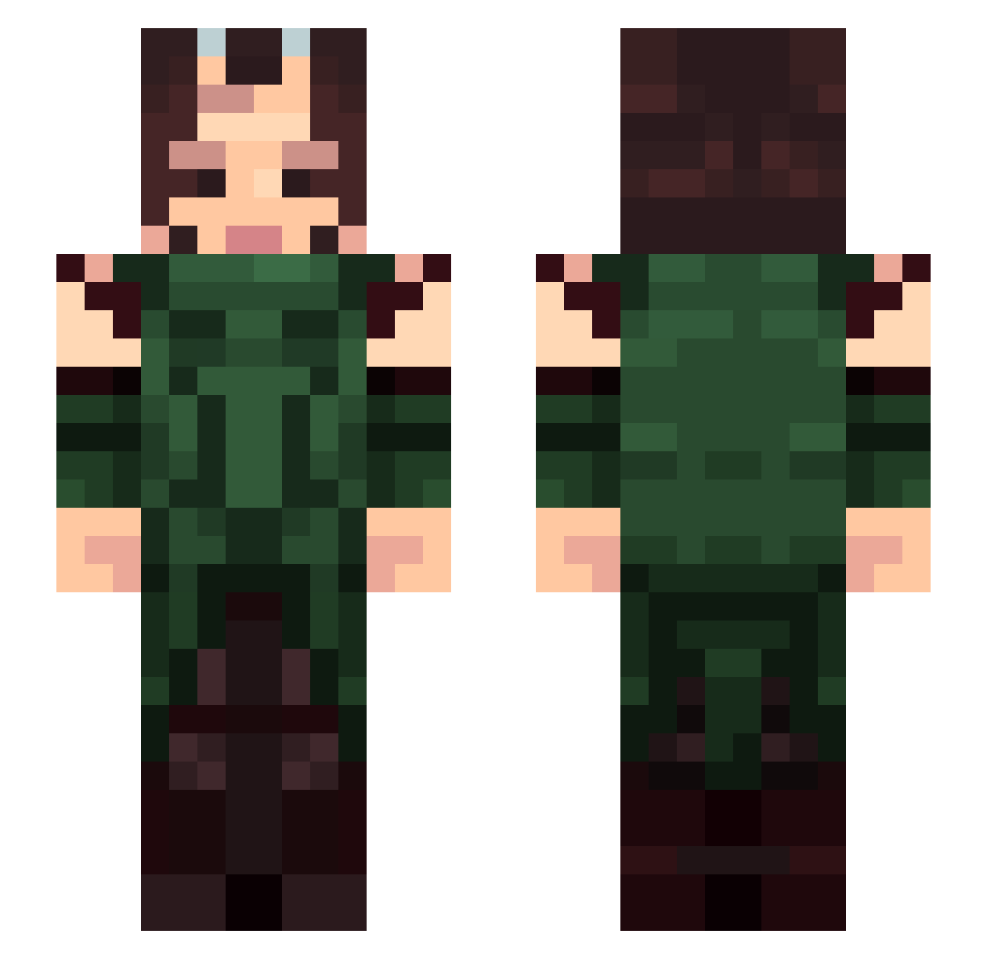Anikitty Minecraft skin, front and back view