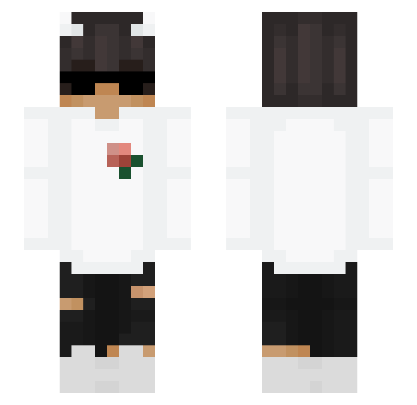 toqgle Minecraft skin, front and back view