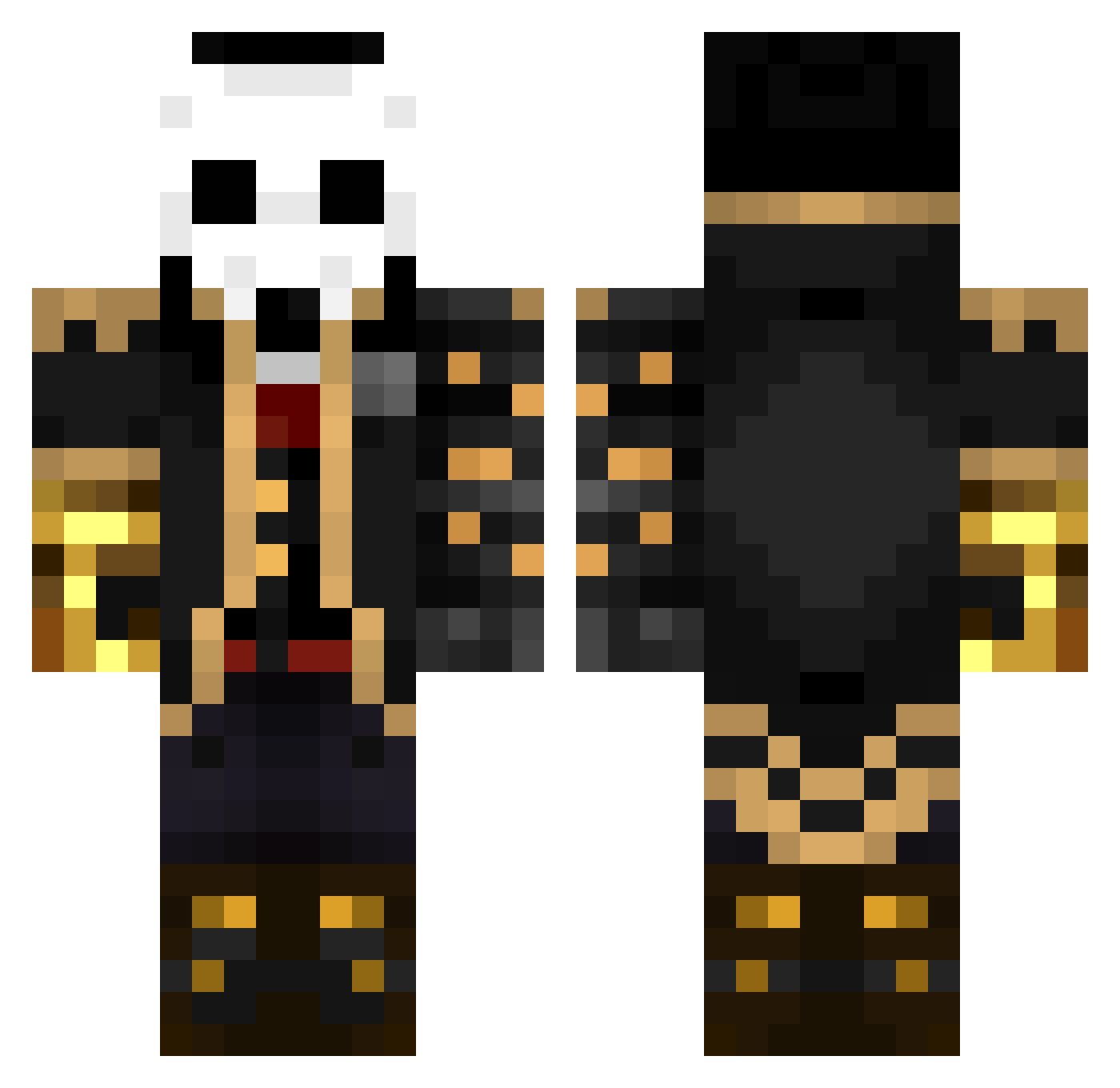 IEatUranium235 Minecraft skin, front and back view