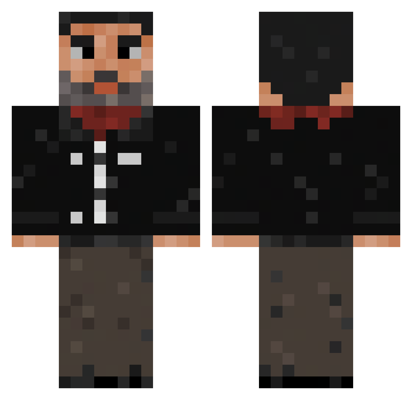 Percival235 Minecraft skin, front and back view