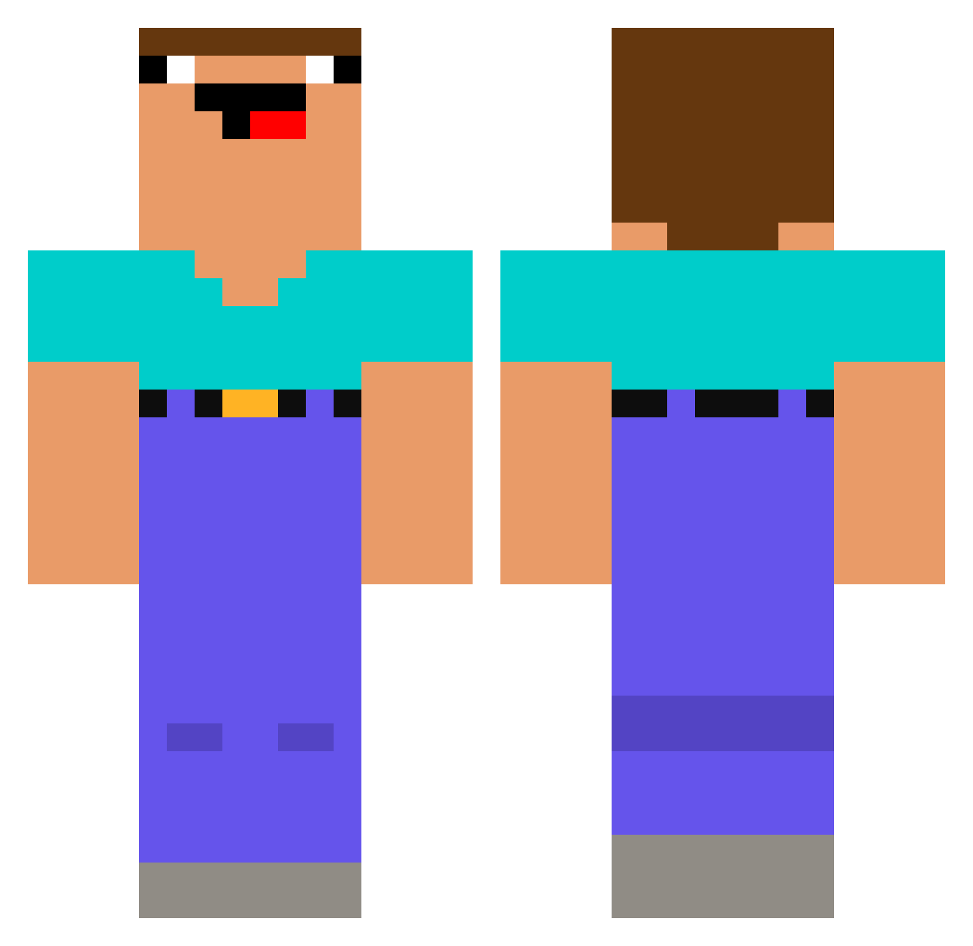 PotatoMan217 Minecraft skin, front and back view