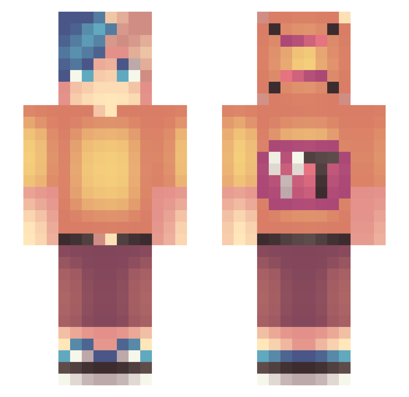 RizonChikYT Minecraft skin, front and back view