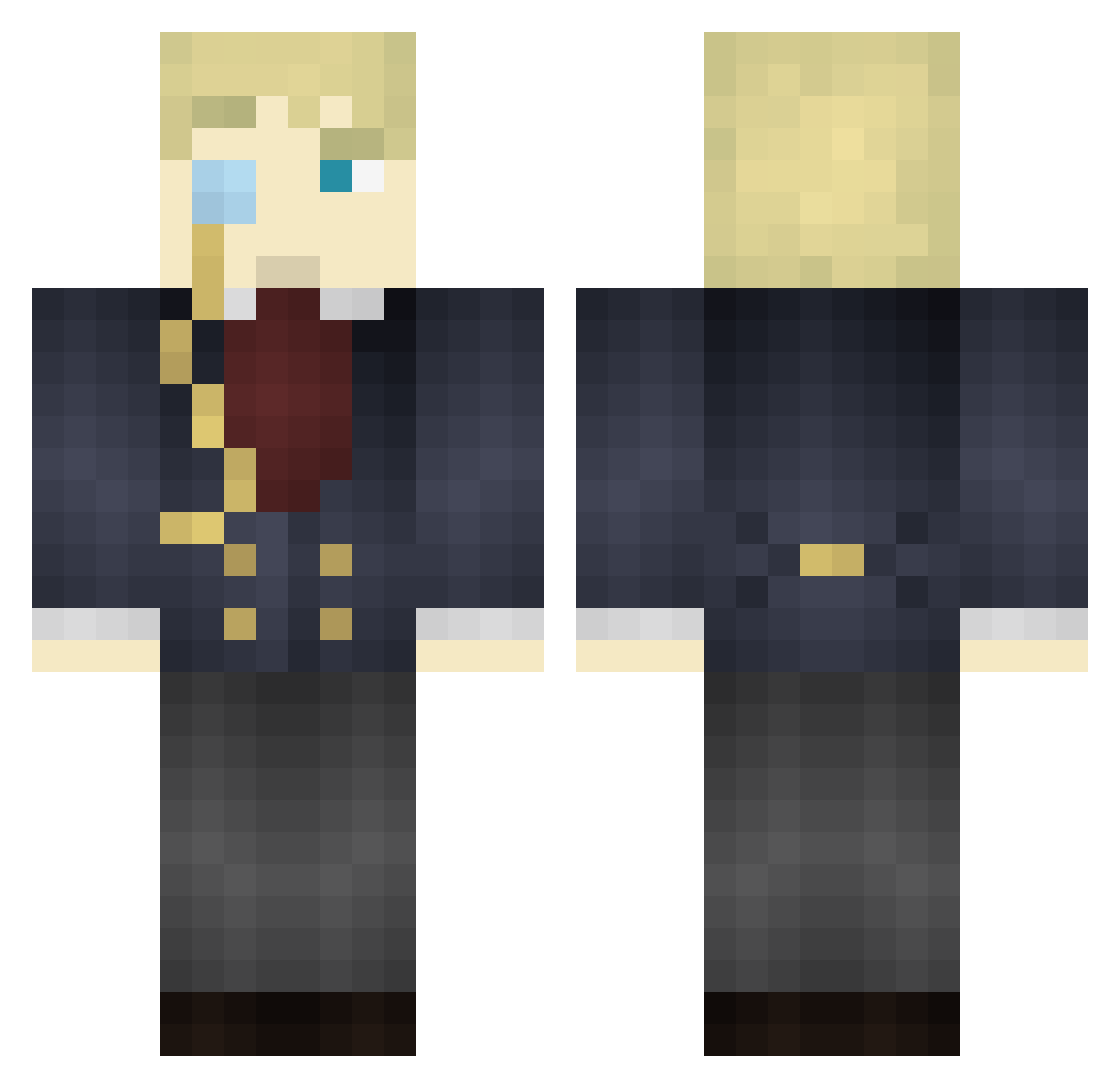 Viceroyalty Minecraft skin, front and back view