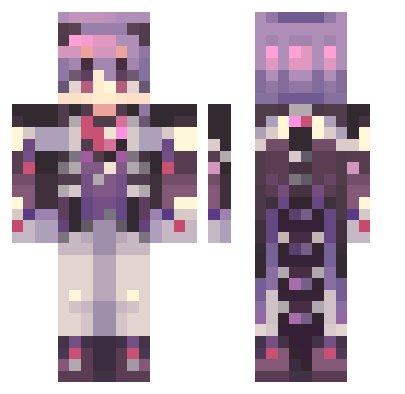 Thunder_750 Minecraft skin, front and back view