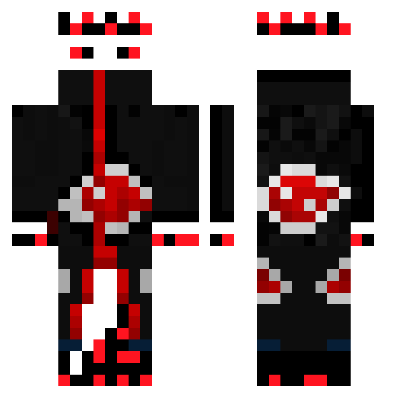 Bruhgay Minecraft skin, front and back view