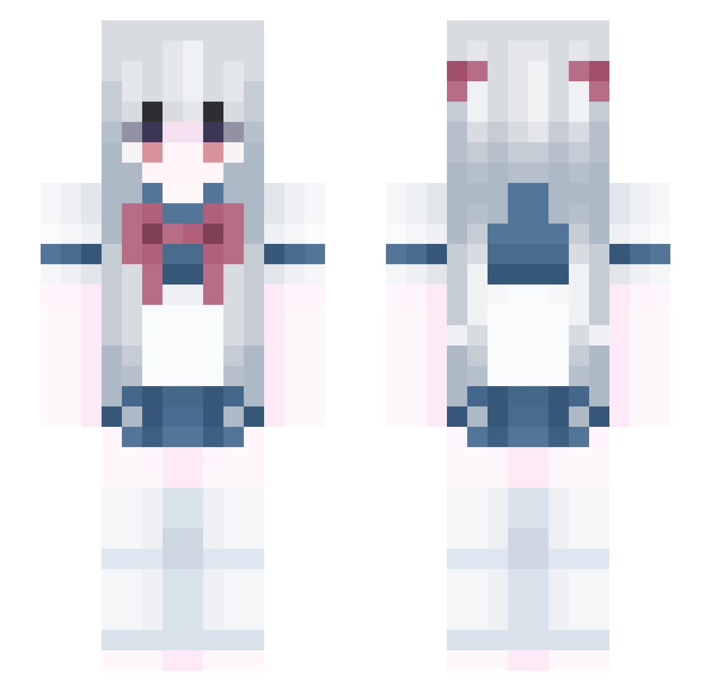 D16 Minecraft skin, front and back view