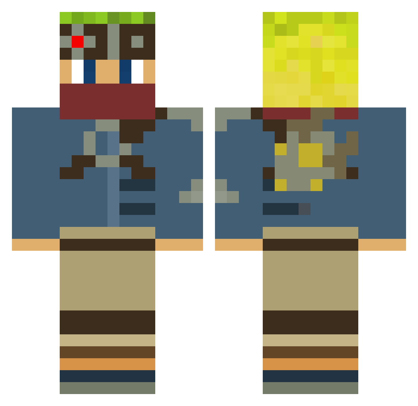 WoodsPoem Minecraft skin, front and back view
