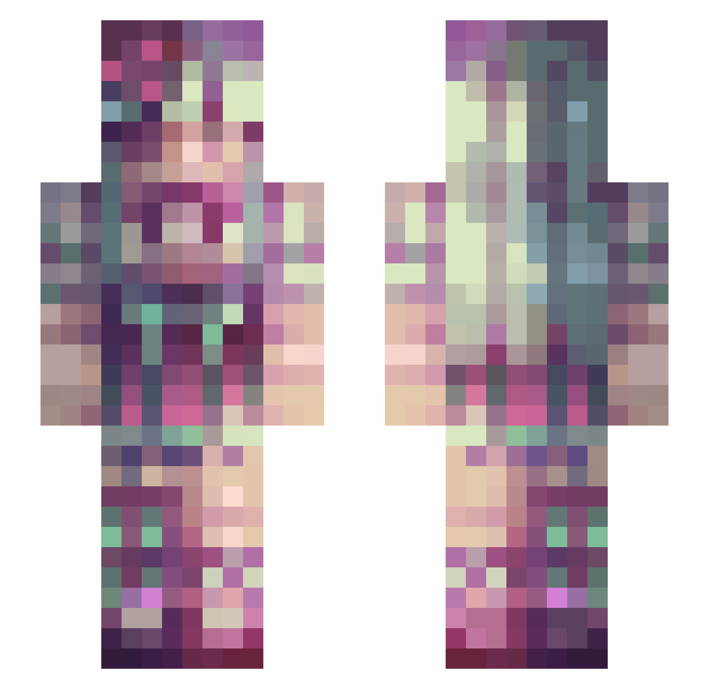 LuHi84 Minecraft skin, front and back view