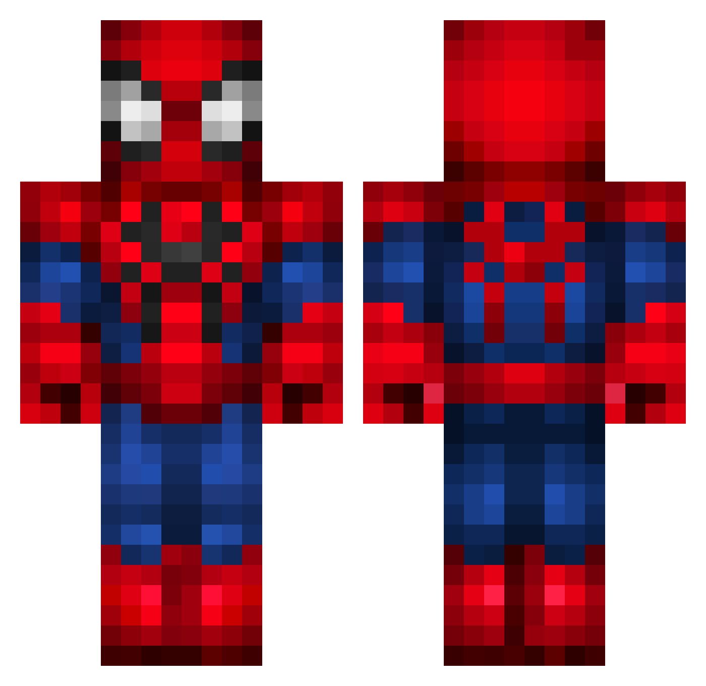 Spessing Minecraft skin, front and back view