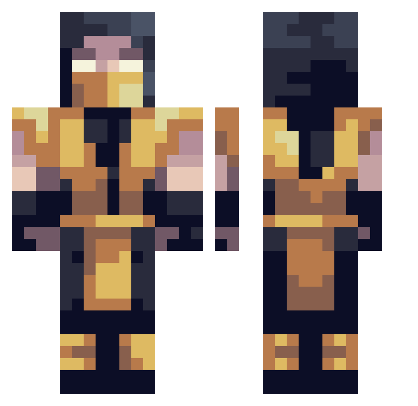 PoisonLavender Minecraft skin, front and back view