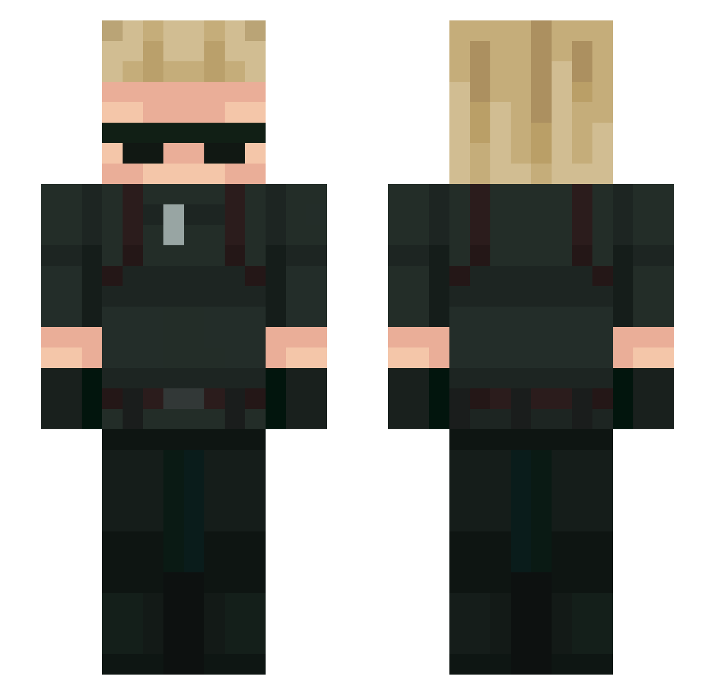 KingDuckyX Minecraft skin, front and back view
