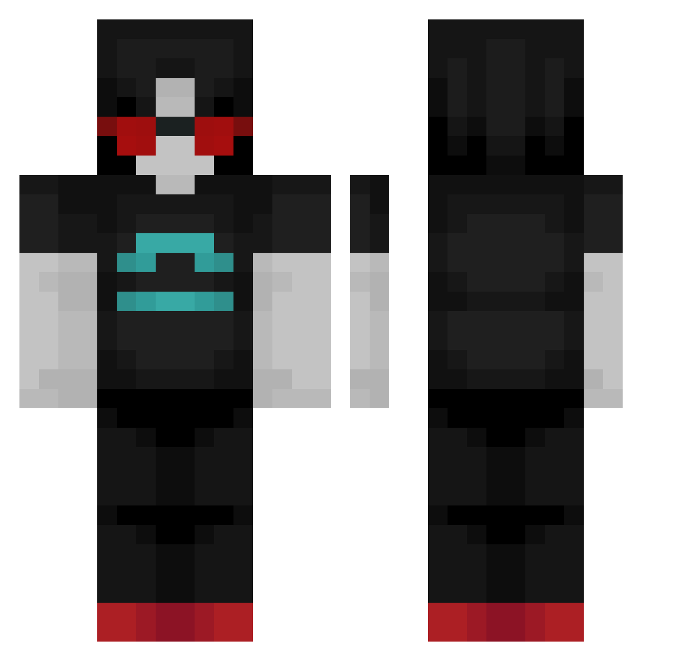 Drysketch Minecraft skin, front and back view