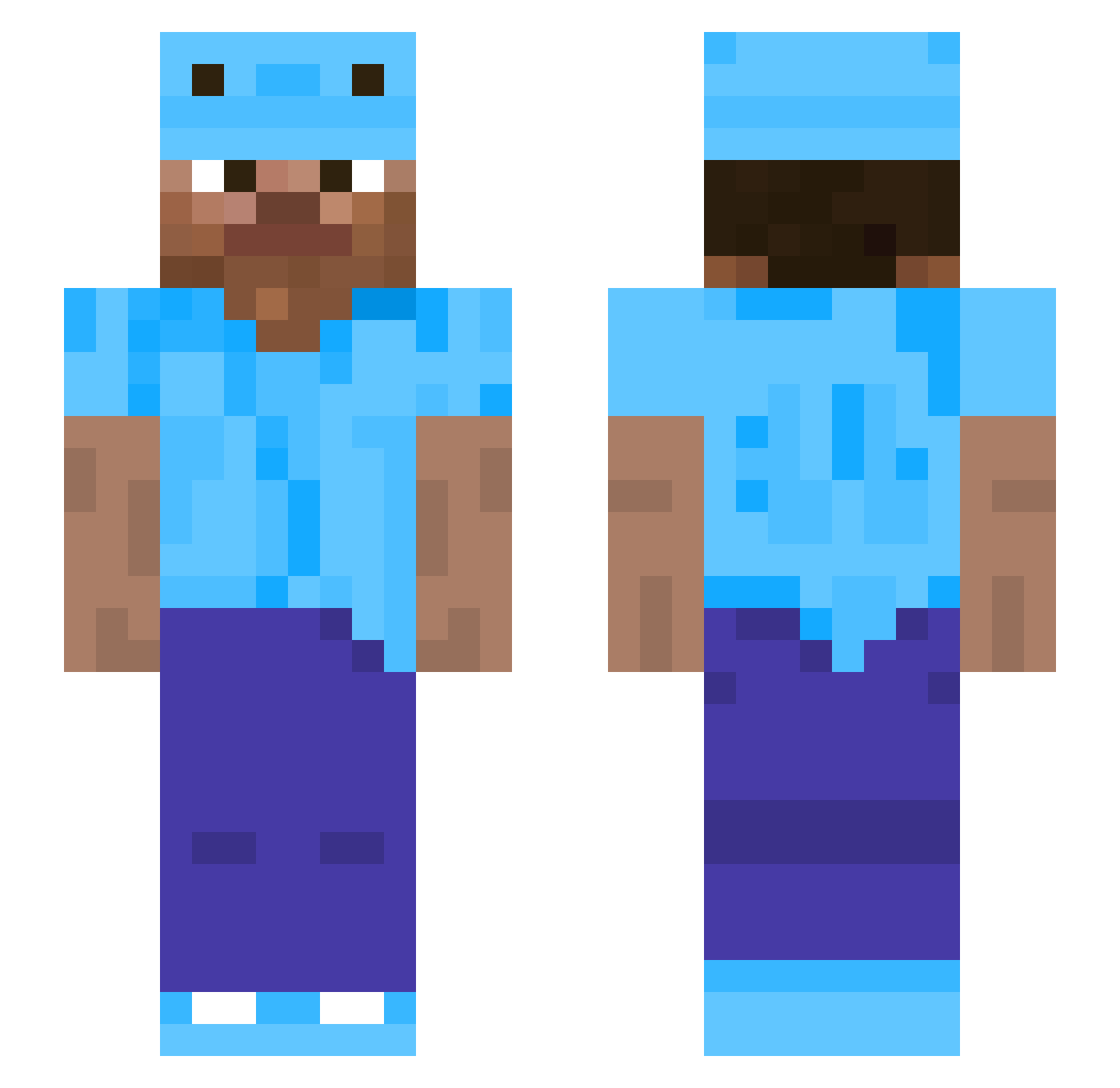 LUCAS10096 Minecraft skin, front and back view