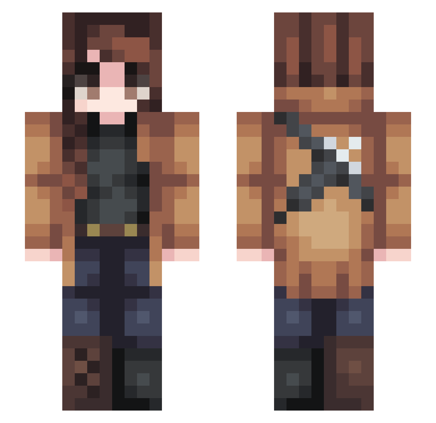 Cas3al Minecraft skin, front and back view