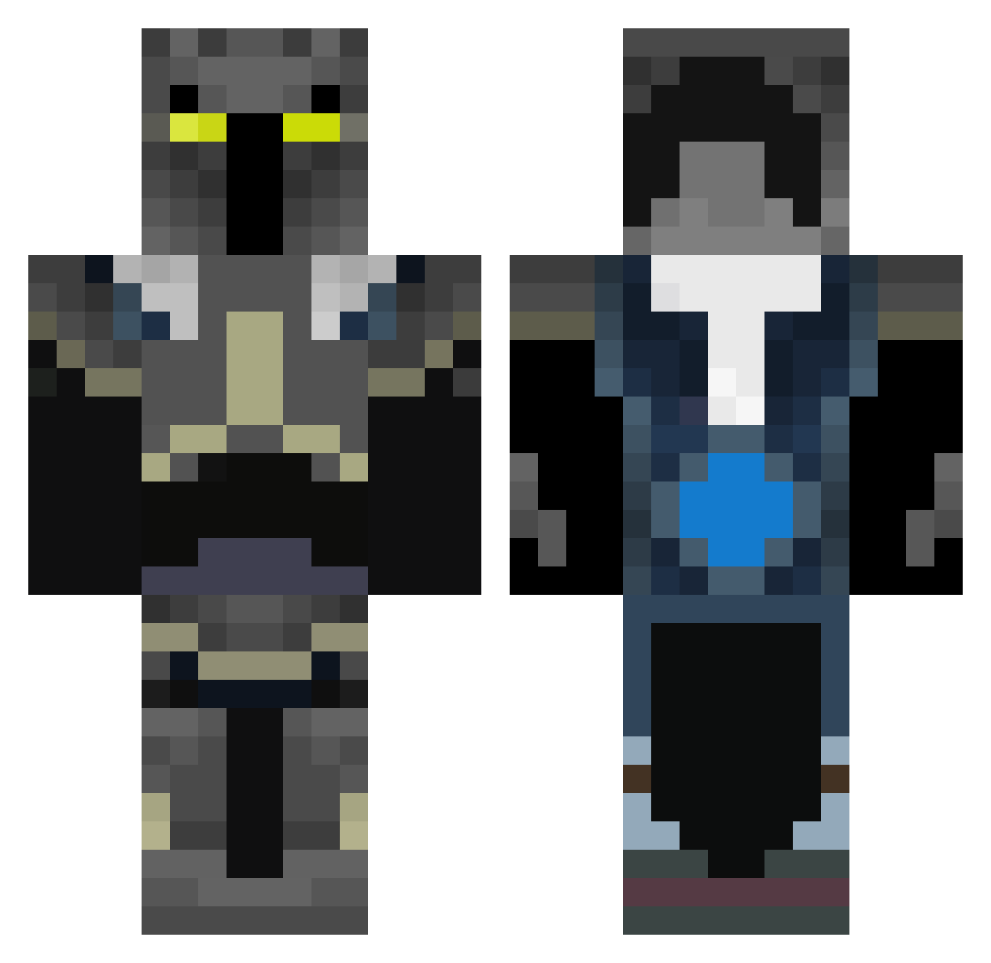 MiniMetor Minecraft skin, front and back view