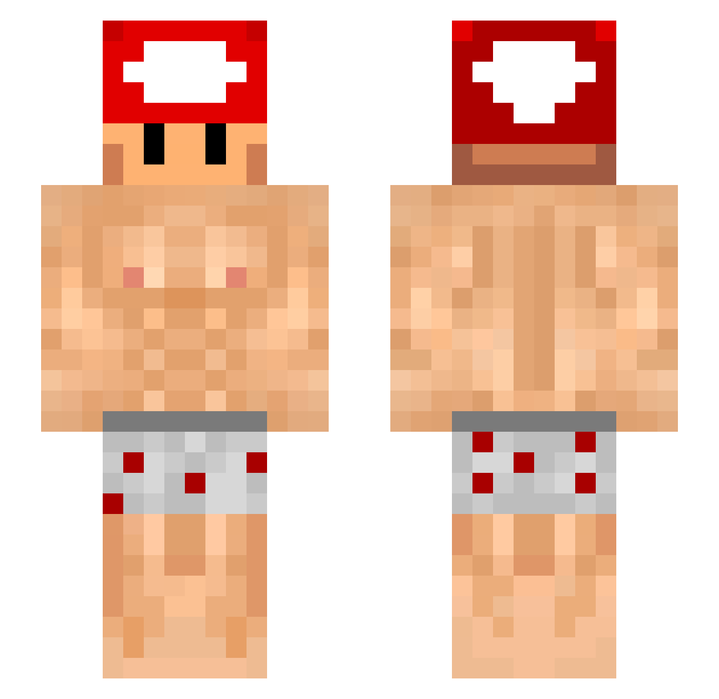 zeroanon Minecraft skin, front and back view