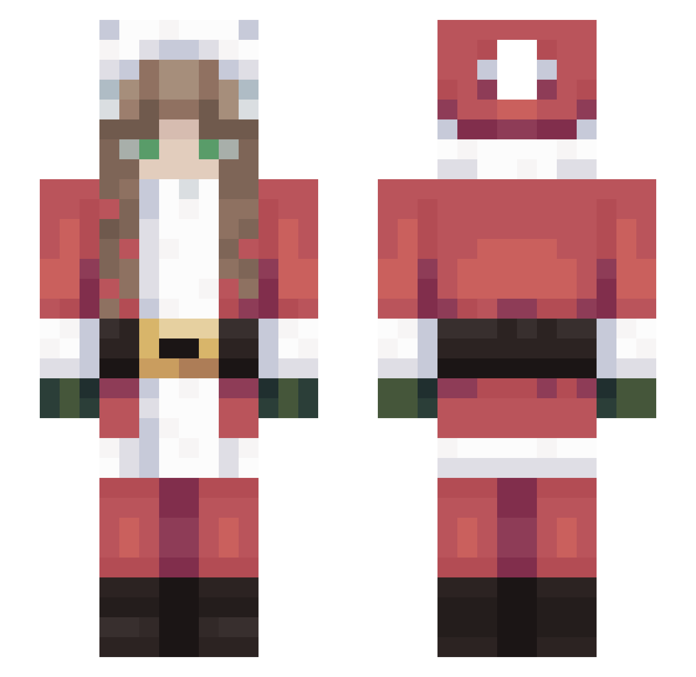 Spederman Minecraft skin, front and back view
