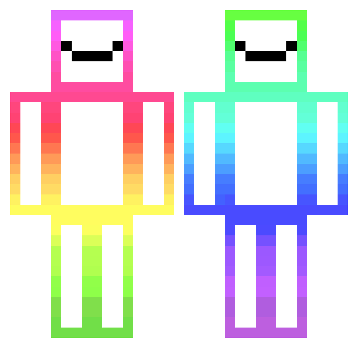 BluestarPhantom Minecraft skin, front and back view