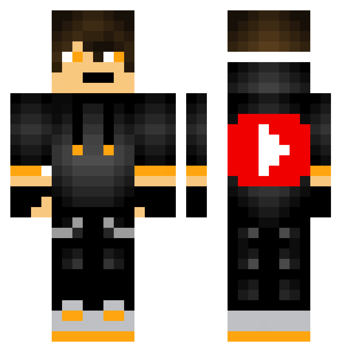 TacticMitte Minecraft skin, front and back view